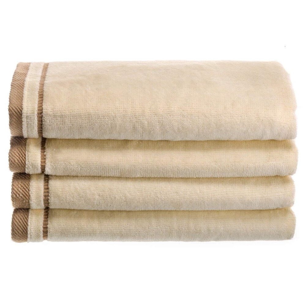 Serviettes de toilette 100 % coton velours Creative Scents - Lot de 4, 28 x 45 cm - Serviettes d   coratives extra absorbantes et douces, id   ales p