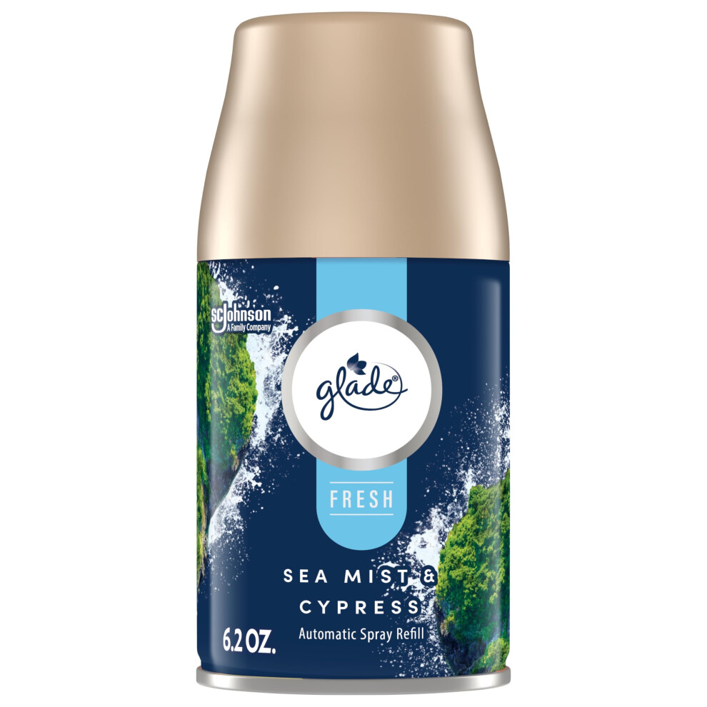 Glade Automatic Spray Refill  Sea Mist & Cypress  Scented Air Freshener for Home and Bathroom  6.2 Oz