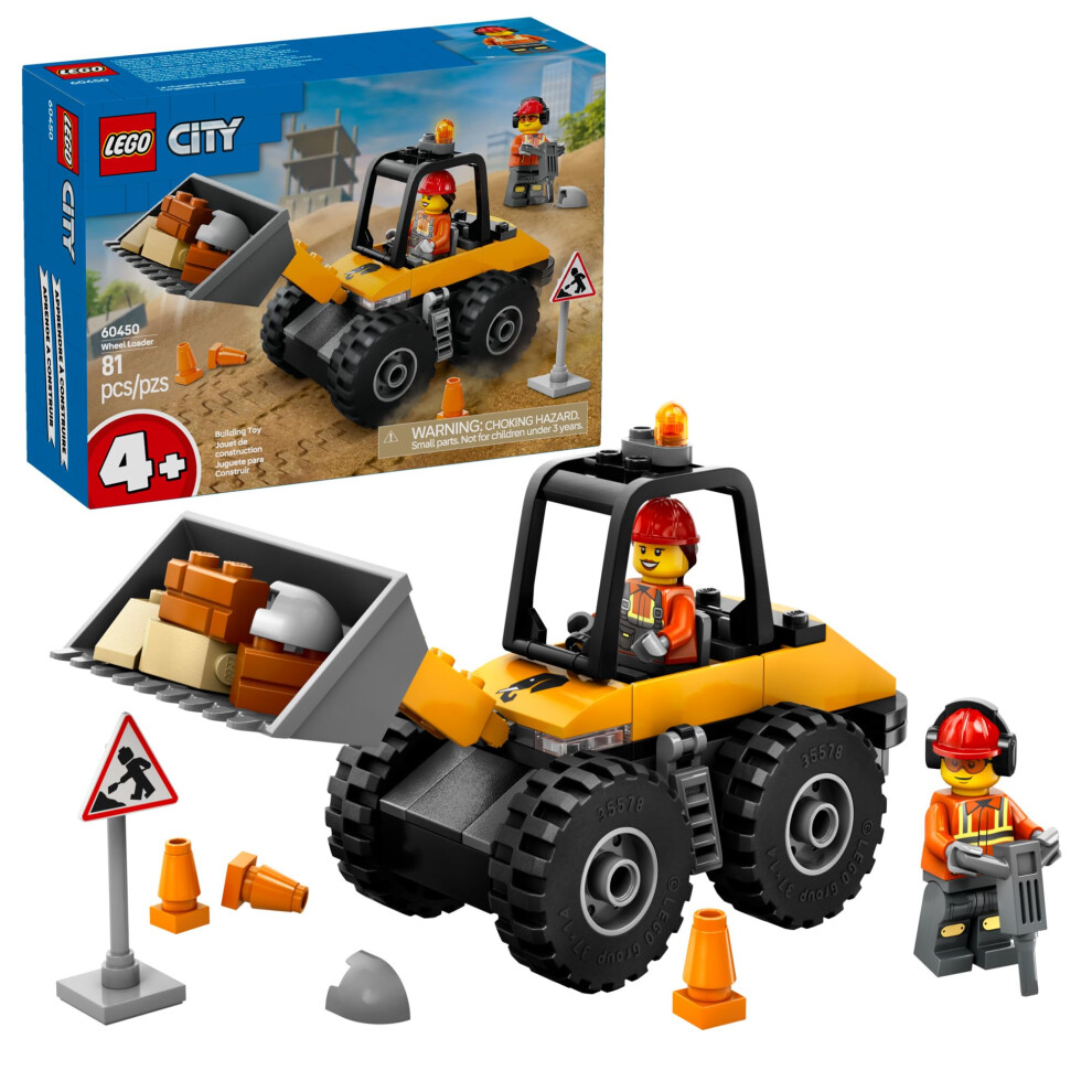 Lego City Construction Wheel Loader Building Sensory Toy - Construction Vehicle Toy For Toddlers, Boys And Girls, Ages 4+ - Educational, Learni Yellow