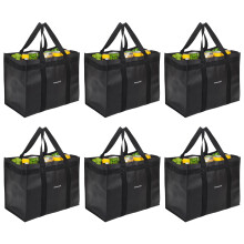 Homemell Sacs d'picerie rutilisables trs rsistants, grand sac fourre-tout pliable pouvant contenir 100 lb, matriau de qualit suprieure ext