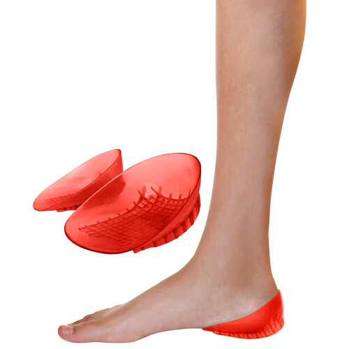 KidSole Full Coverage Shock Absorbing Heel Cups for Kid's with Sensitive Heels  Heel Spurs. (Kids Size 2-7) (Ruby) 1