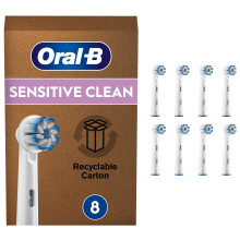 Braun Oral-B 4210201320180 Glwki szczoteczki do zebw Sensitive Clean do delikatnego czyszczenia w opakowaniu Letterbox, 8 szt.