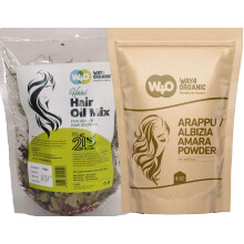 Combo Hair Care - Mieszanka ziolowych olejkw do wlosw 5,3 uncji i proszek Arappu 8 uncji Ziola na porost grubych dlugich wlosw 150 gramw Zapobieg