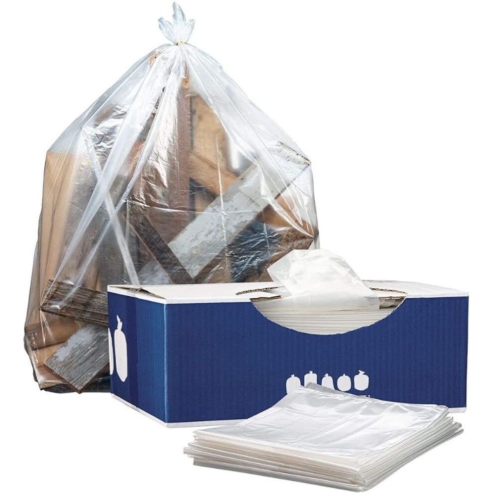 Sacs Poubelles Plasticplace De 56 Gallons, Doublures Transparentes Robustes De 1,5 Mil, Compatibles Avec La Poubelle Glutton 43 X 46 (100 Unit S)-image