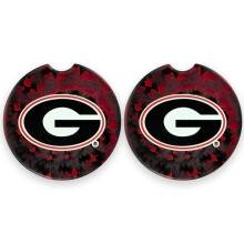 University of Georgia Set of 2 Car Coasters by Magnolia Lane - Removable Absorbent Ceramic Stone Coasters - Ideal Gift for Students Alumni and Everyd
