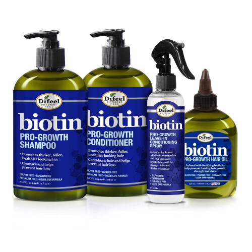 Difeel Biotin Πακέτο Ανάπτυξης Μαλλιών - 4-Βήμα Σαμπουάν, Μαλακτική και Θεραπεία (4-PC SET)