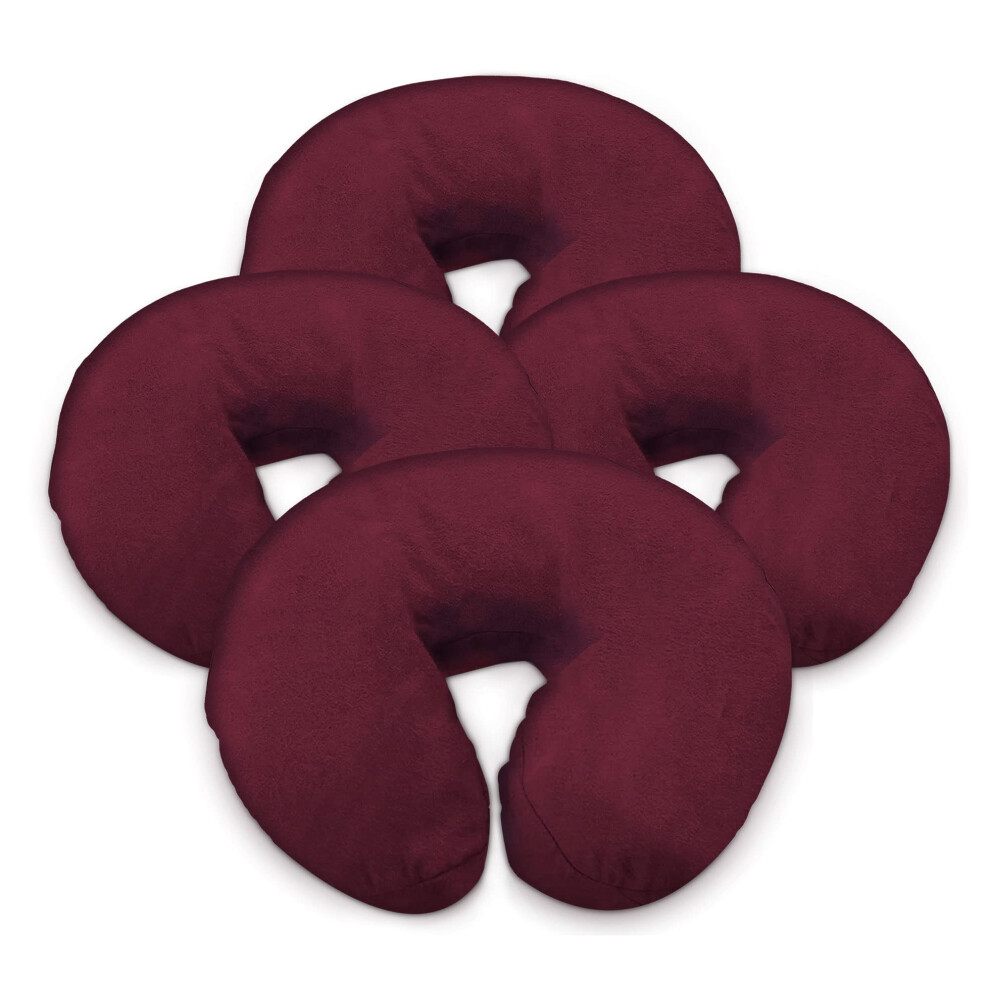 Housse De Massage Pour Le Visage En Flanelle 100 % Coton Extra Paisse De Qualit Sup Rieure London Linens, 4 Pi Ces (4 Bordeaux)-image