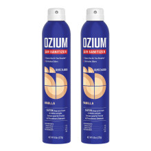 Ozium 8 Oz. Lucht Sanitizer & Geurverdrijver voor Huizen, Auto's, Kantooren en Meer, Vanille Geur, 2-Pack