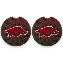 University of Arkansas Set of 2 Car Coasters by Magnolia Lane- Removable Absorbent Ceramic Stone Coasters - Ideal Gift for Students Alumni and Everyd