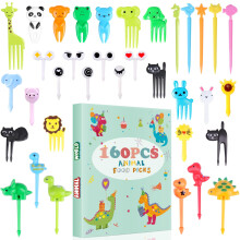 DOUDOULE 160PCS Food Picks for Kids with Storage Box Kids Lunch Accessories for Bento Box Animal Kids Food Picks for Picky Eater Cute Toothpicks f