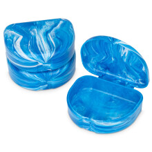 Practicon Marble Retainer Cases Orthodontische Aligner Case Mondbeschermerhouder (3-pack) (blauw)