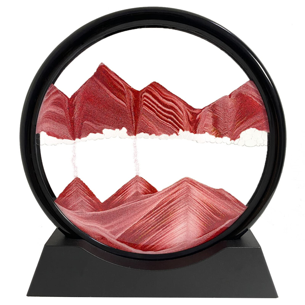 SANDCLE Sable liquide en mouvement - D   coration 3D en sable mouvant, cadre rond en verre, paysage de mer profonde, jouet relaxant pour bureau, ma