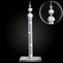 Handgemaakte zilveren papieren handdoekrolhouder Kristal verpletterde diamanten papieren handdoekrol Decoratief met basis Vrijstaande houder voor keu