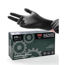 PACIFIC PPE Black Nitrile Disposable Gloves 6 Mil Food-Safe Cooking & Cleaning Powder-Free Heavy-Duty Textured Fingertips 100 Count XL