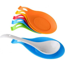Silicone Spoon Rest Heat Resistant Kitchen Utensil Rest Ladle Spoon Holder Colorful Spatula Holder