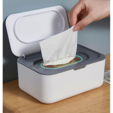 Wet tissue box with lid, baby wipe case, convenient storage (grey)