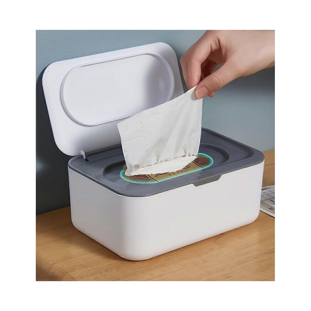 Wet tissue box with lid, baby wipe case, convenient storage (grey)