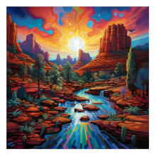 Trippy Puzzle Co - Houten puzzel voor volwassenen - Uitdagende puzzel van 300 stukjes met coole vormen - Berglandschap Schilderachtige natuurcollecti