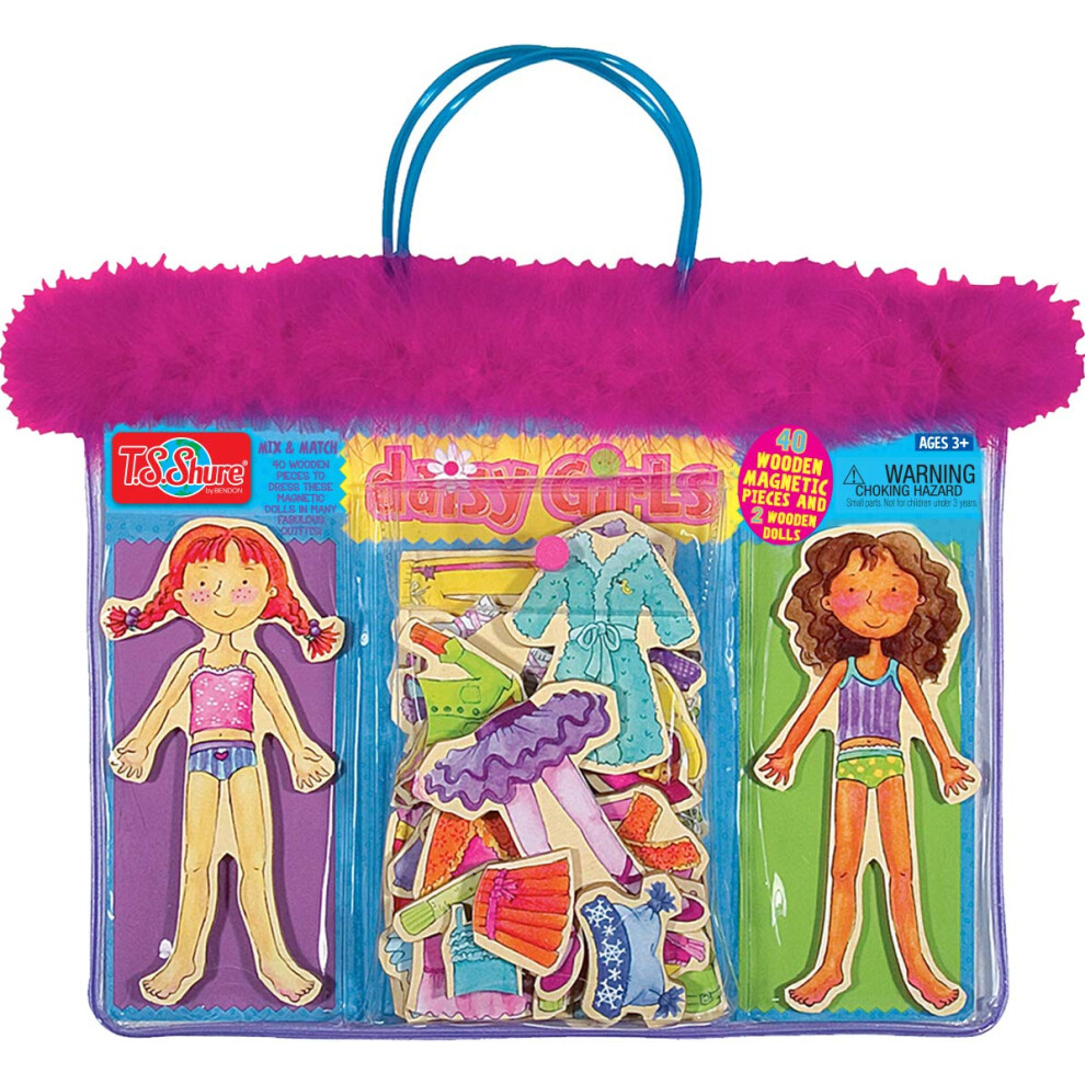 Bendon Ts Shure Daisy Girls 40 Pezzi Bambola Magnetica In Legno Da Vestire 50463-image