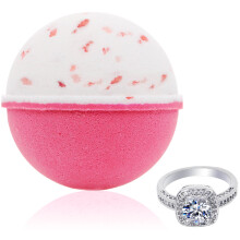 Badebombe mit berraschungsring im Inneren  Rosa Himalaya-Meersalz, extragro, 284 g. Badebomben mit Schmuck  handgefertigt in den USA  perfek