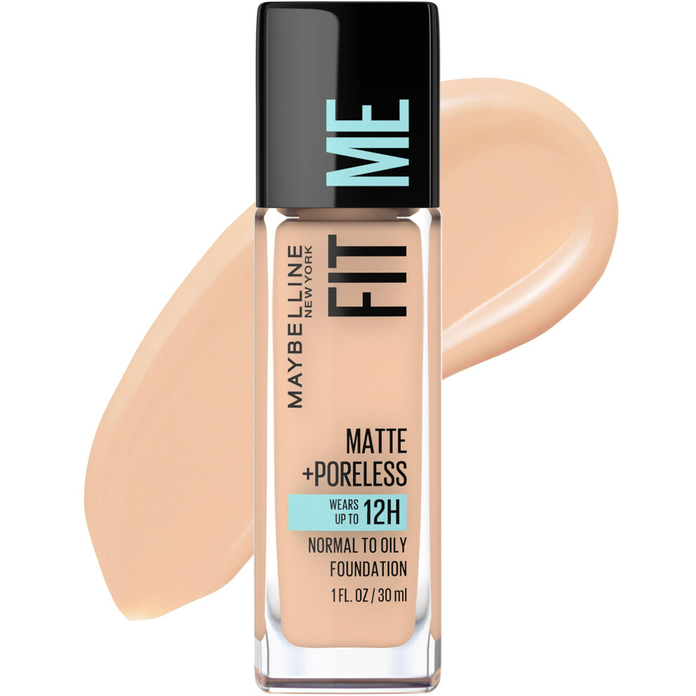 Maybelline Fit Me Matte + Poreless Liquid Oil-Free Foundation Makeup  Nude Beige  1 Count (Packaging May Vary)