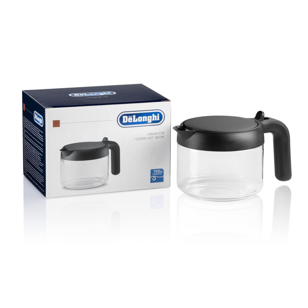 De'Longhi DLSC021 Coffee Machine Accessory Jug - Coffee Pot  Black Transparent  Glass  Plastic  0.75 L  6 Cups