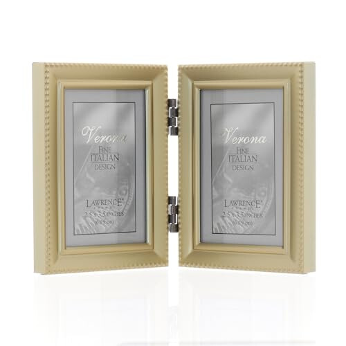 Lawrence Frames Bead Border Design  2.5x3.5 Double  Satin Gold 1