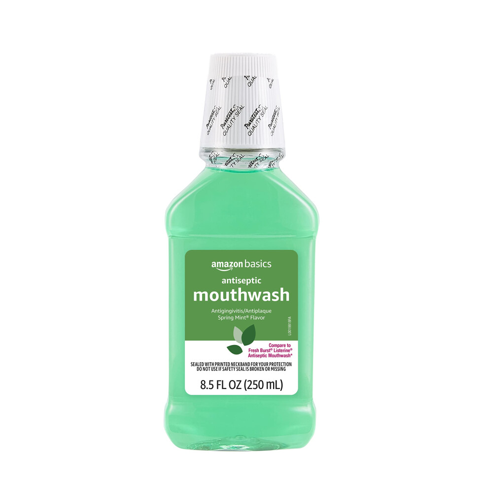 Amazon Basics Antiseptic Mouthwash  Mint  8.5 Fl Oz  1 Pack