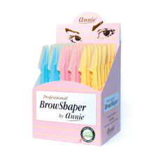 Annie - Professional Browshaper - (36) Pack - Blue/Pink/Yellow - Rustfrit stål - Sikkerhedsdækning - Professionel formning på få sekunder