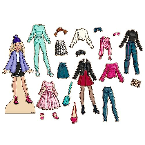 Barbie magnetische houten aankleedstijl 2