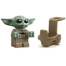 LEGO Star Wars: The Child - Grogu - Baby Yoda minifiguur met drager/rugzak - Zeer klein (minder dan 2,5 cm hoog) Doorzichtig