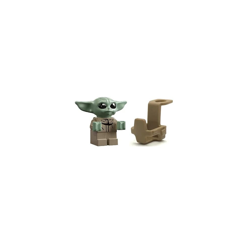 Lego Star Wars: The Child - Grogu - Baby Yoda Minifigure With Carrier/Backpack - Very Small (Less Than 1 Inch Tall), Clear