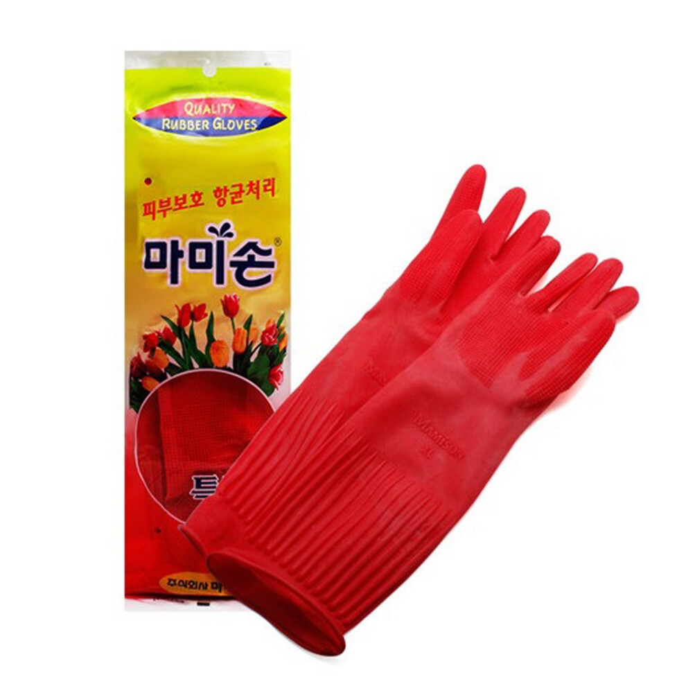 MAMISON Quality Kitchen Rubber Gloves (1 Pairs  X-Large)  Cleaning  Washing  Non-Slip Reusable Natural Latex Gloves  House Hold. Korean Kitchen-image-OPC-PH5622X-NEW