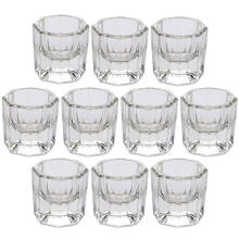 DORUS 10 Nail Art Acrylic Liquid Powder Dappen Dish Glass Crystal Cup Glassware Tools