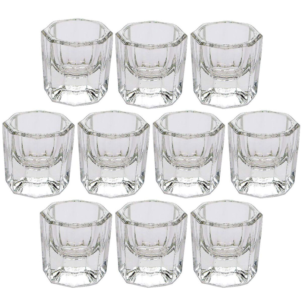 Drehdy Dorus 10 Nail Art Acrylic Liquid Powder Dappen Dish Glass Crystal Cup Glassware Tools