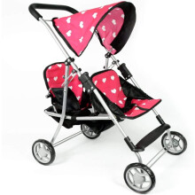 Mon Premier Poussette Jumelle - Poussette Jumeaux au Design Coeur Mignon - Cadeau Idéal pour Filles