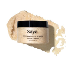 Saya Coconut Body Polish Zluszczajacy peeling do ciala dla jedwabiscie gladkiej skry z surowym cukrem Kokosowa sl morska | Zluszczajacy usuwa martw