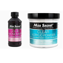 MIA SECRET syst m na zdobenie nechtov 113 ml tekut monom r + 113 ml c ry akrylov pr ok
