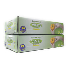 200 disponible vinylhandsker Ikke-sterile pulverfri glat ber?ringsf?devareservicekvalitet stor st?rrelse [2x100 pakke]
