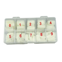 Yueton 500 stuks natuurlijke kleur volledige dekking UV-gel valse nep-nail art-tips nageltips doe-het-zelf ontwerp + doos