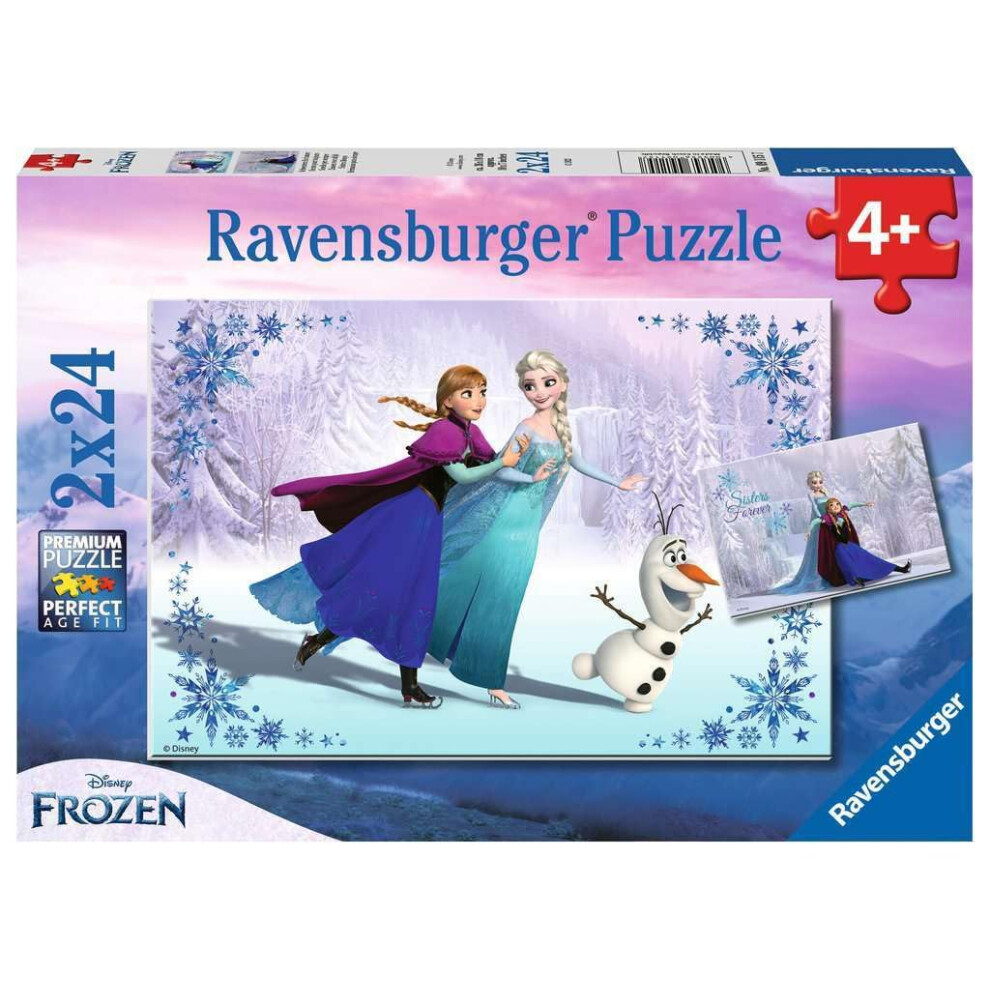 Disney Ravensburger Frozen Sisters Always Puzzle Set 2 X 24 Piece Jigsaw Puzzles Unique Pieces For Perfect Fit Ideal Game For Kids And Family