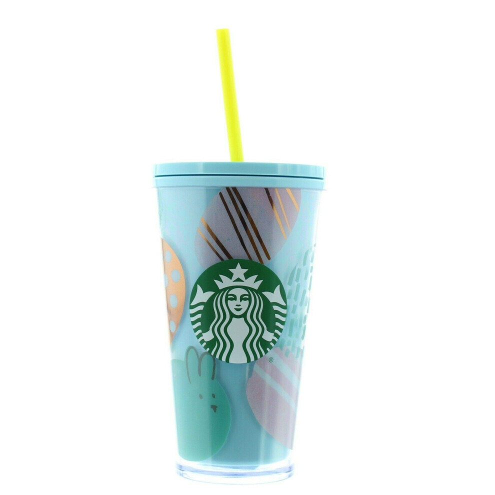 Starbucks 2020 Spring Easter Eggs Multicolor Acrylic Cold Cup With Straw  16 Fl Oz