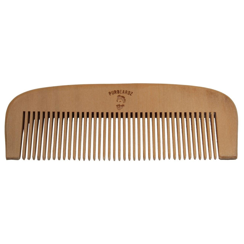 Purbeardz Wooden Hair Comb - Great Comb For Beard And Mustache For Men