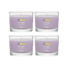 Yankee Candle Signature Votive Mini Kaars, Citroen Lavendel Geur, Natuurlijke Sojawas, 1.3 OZ Glas (Verpakking van