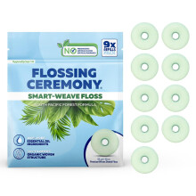 Flosceremonie | Uitbreidende geweven tandzijde | SmartWeave-zijde | Veganistisch | Natuurlijk | Niet-giftig en PFAS-vrij | Eucalyptus & Manuka | Hilo