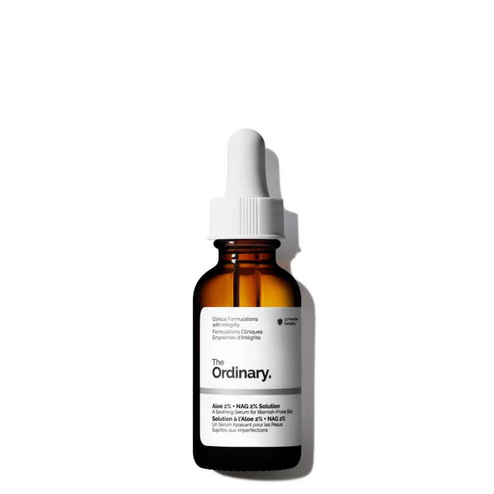 The Ordinary Aloe 2% + NAG 2% Solution  Soothes Skin and Targets Post-Acne Marks  1 Fl Oz