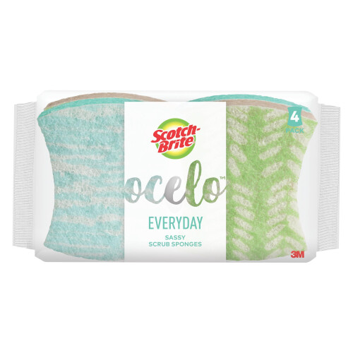 3M Esponjas Scotch-Brite ocelo Everyday Sassy Scrub: pacote com 4 (multicolorido) / pacote com 4