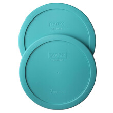Pyrex 7402-PC 7-Cup Turquoise Plastic Food Storage Deksel, 2 Pack - Originele Pyrex - Gemaakt in de VS