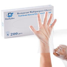 DealbyBox 1000pcs Plastic Food Safe Gloves Disposable Gloves for Restaurant Cooking Food Handling Serving Prep Baking. (2000 Small)