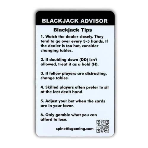 Instructional Services Basic Strategy Card for Blackjack 1